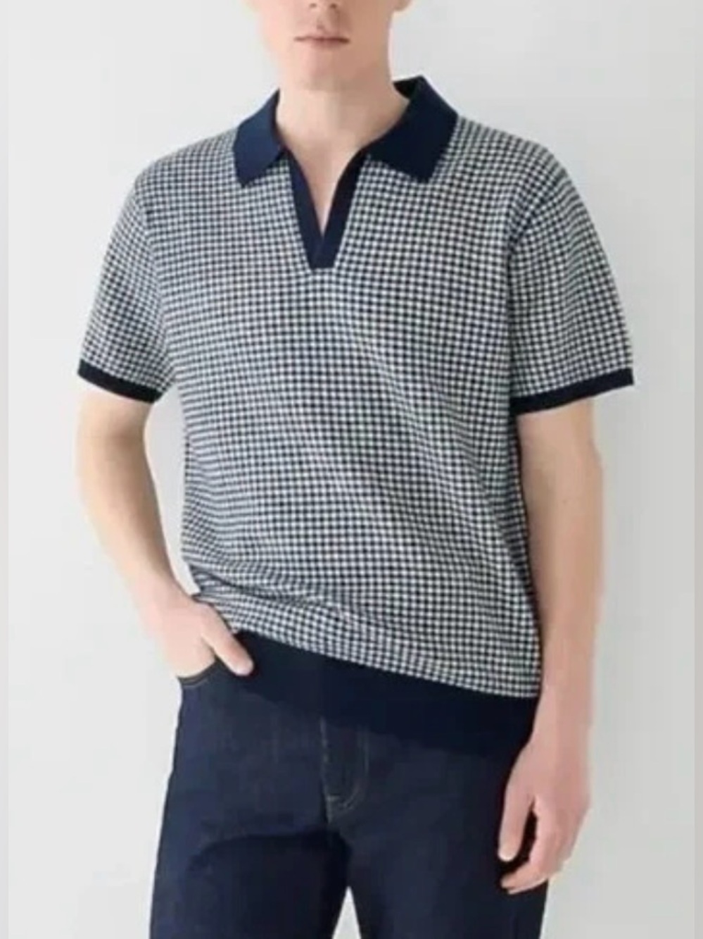 NWOT New JCrew NEW J.Crew Cashmere Short-sleeve Johnny-collar Sweater-polo Hound